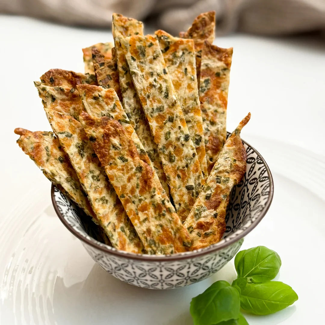 Käsig-knuspriger Snack aus dem Fibriya Backwaren Ballaststoffmix