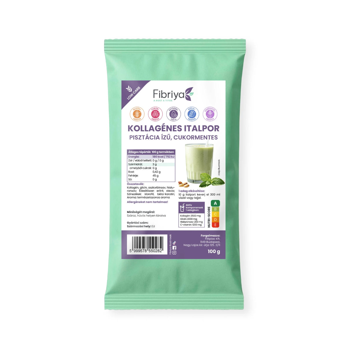 Fibriya Getränkepulver mit Kollagen Pistazie 100g