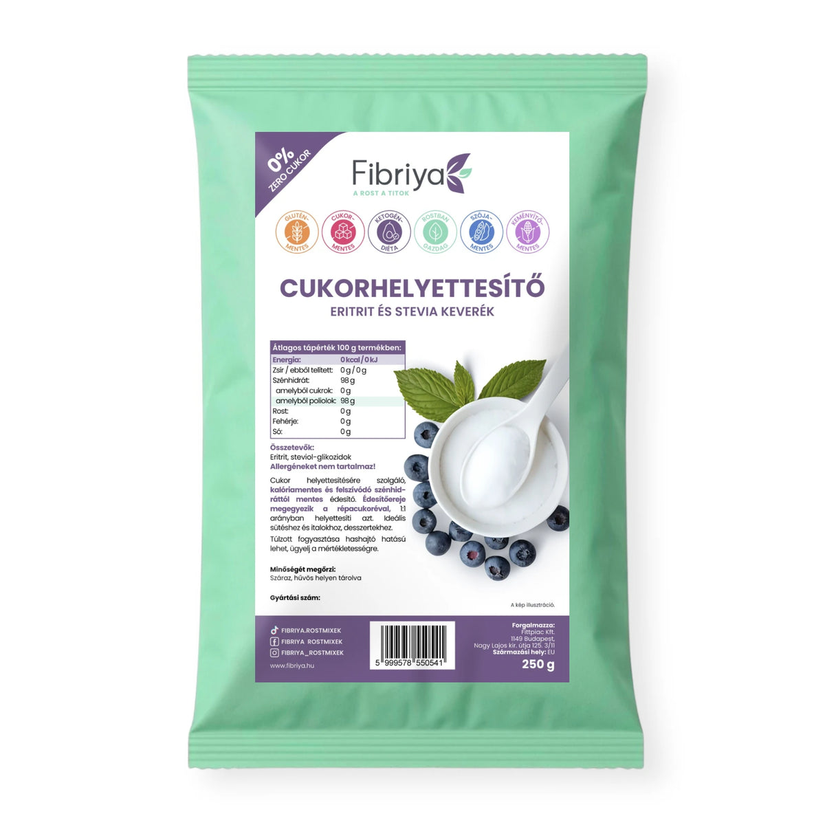Fibriya Eritrit-stevia édesítőmix