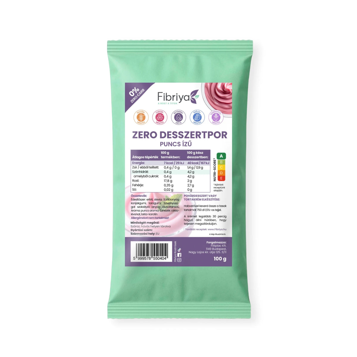 Fibriya Zero Dessertpulver Punsch 100g